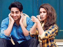 [Poster for Meri Pyaari Bindu with Meri Pyaari Bindu, Ayushman Khurana, Parineeti Chopra, Akshay Roy]